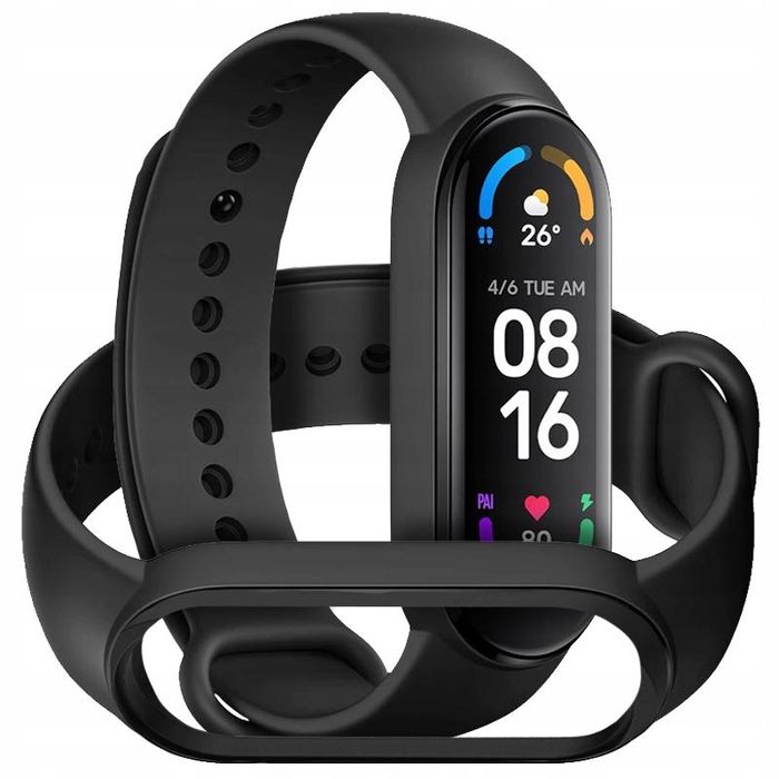Pasek QIKtech do Xiaomi Mi Band 4/5/6/7 CZARNY opaska zamienna