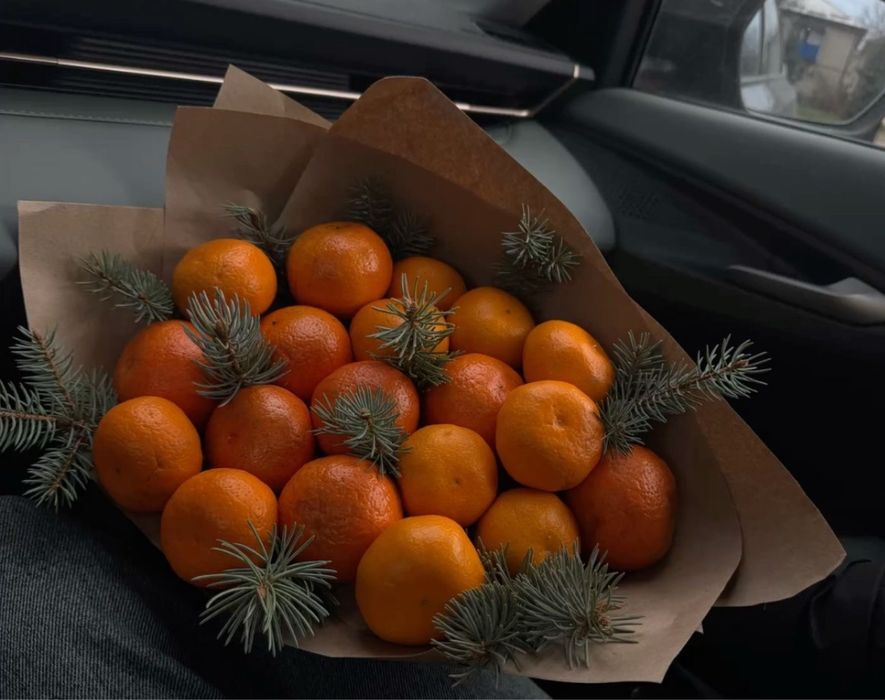 Солодкий подарунок до Нового Року. Букет з мандаринів