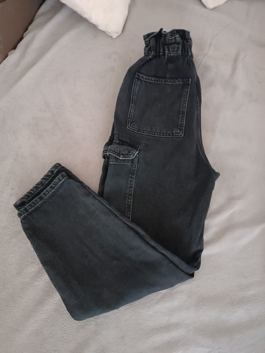 Zara spodnie dżinsowe r. XS czarne wysoki stan
