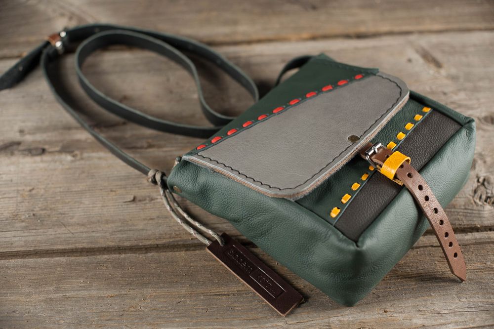 torebka unikatowa patchwork szara zieleń