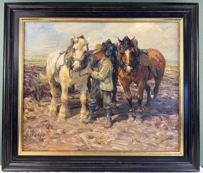 Obraz olejny z I poł. XX w. Georg Wolf