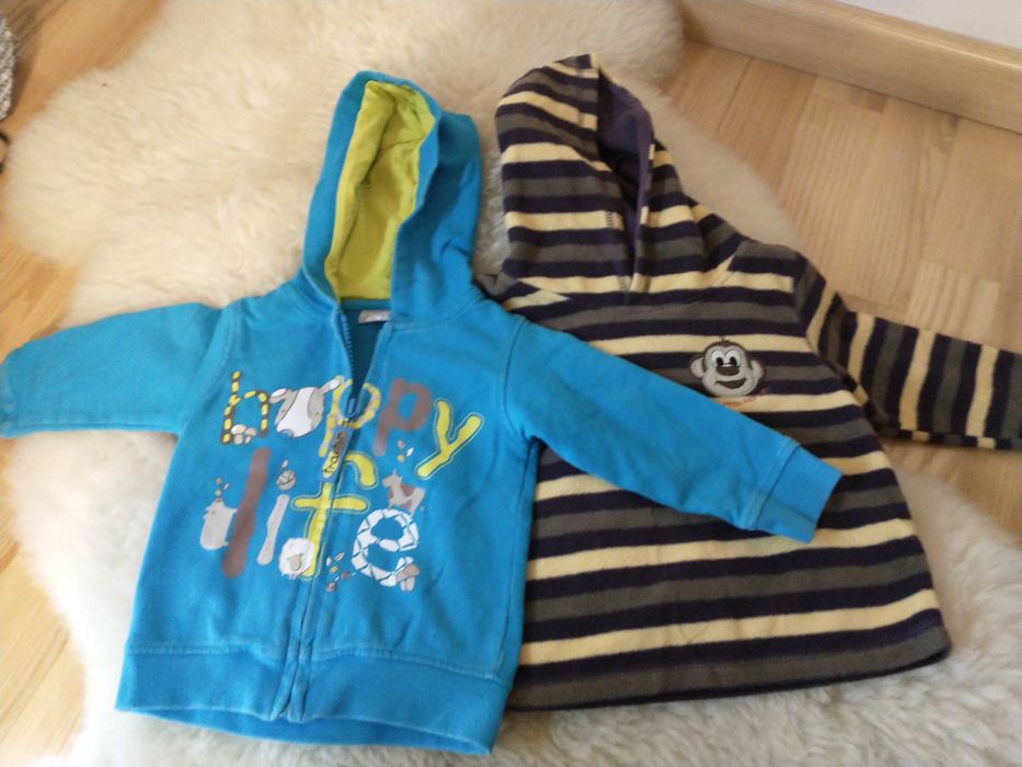 Bluza z kapturem szt.2 .roz.80 chłopiec/dziewczynka