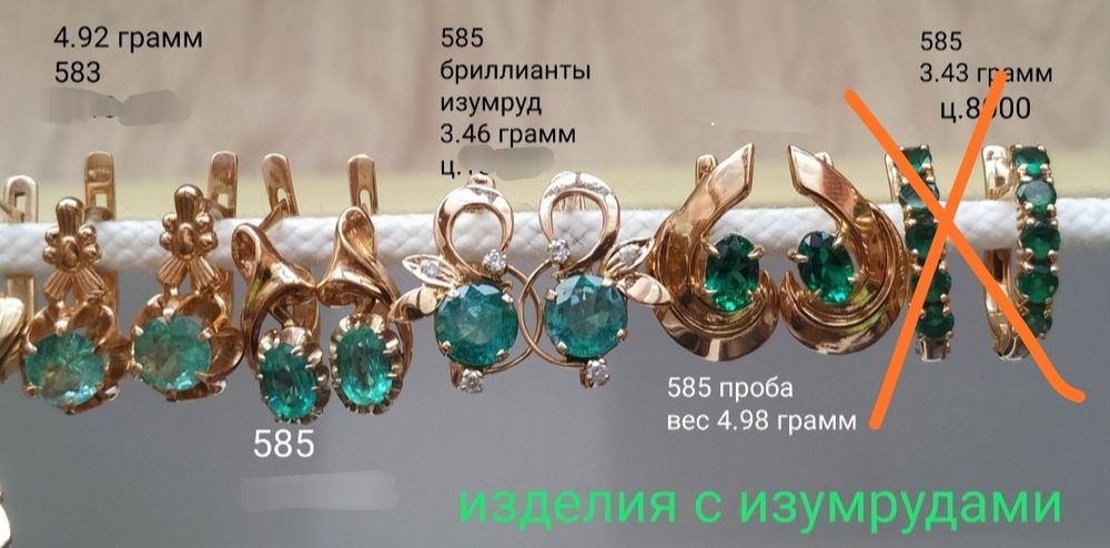 Золотые серьги 585 проба