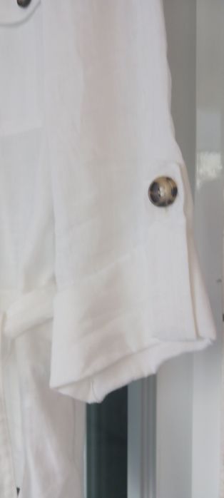 Blusa branca,linho, tam.36-38 14€