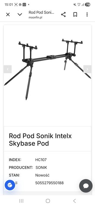Sonik skybase intelx rod pod na 3 wędki długie nogi (nie fox ranger mk2)