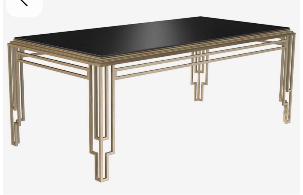 Stół duzy do jadalni 10 osob stalowy art deco