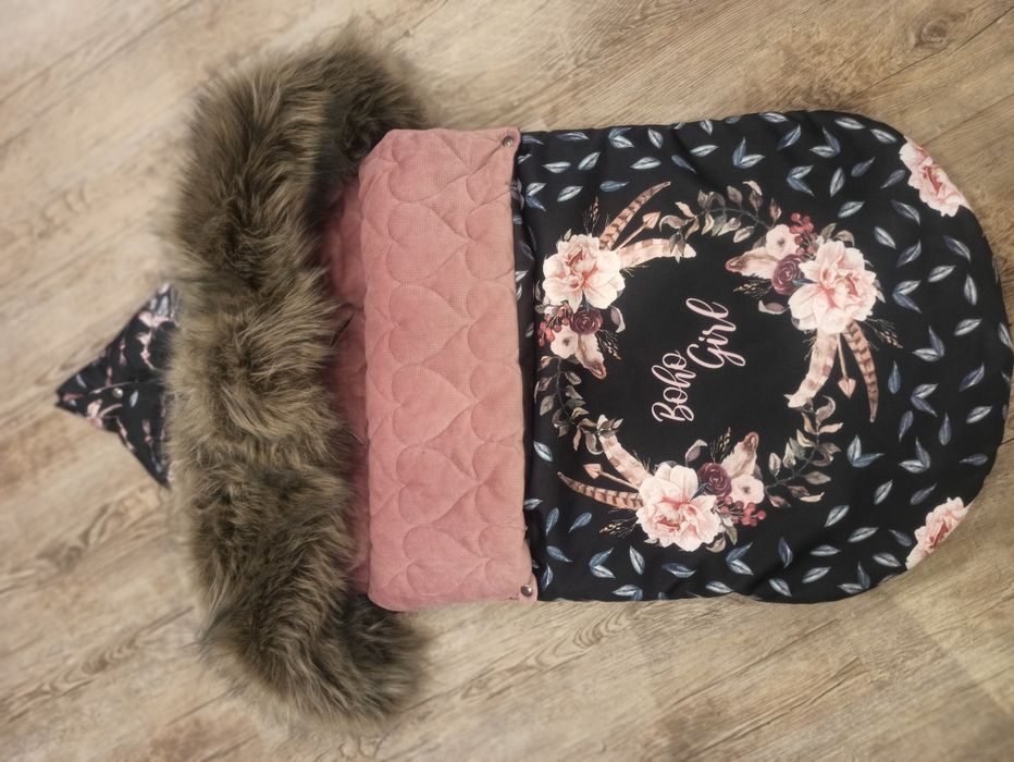 Śpiworek Velvet/boho girl + mufka stan idealny