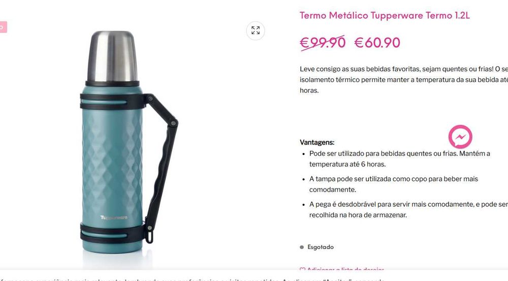 Termos e copos térmicos Tupperware