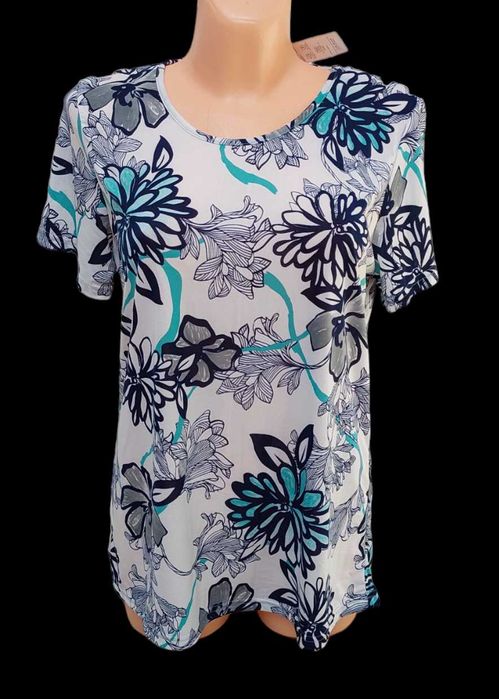 Biała bluzka w kwiaty, R. XL