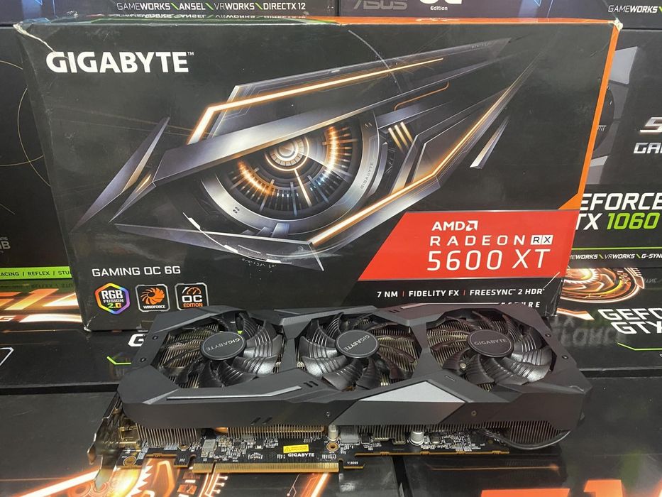 Видеокарта КАКНОВАЯ GIGABYTE RX 5600 XT  8GB MSI MECH OC. и ОБМЕН