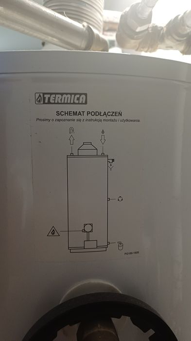 Gazowy podgrzewacz wody Termica P150SP 152 l, rok 2022, stan bardzo dobry