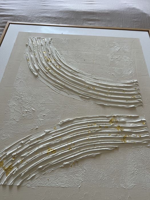 Quadro artesanal texturizado 60x70cm com moldura – decoração moderna