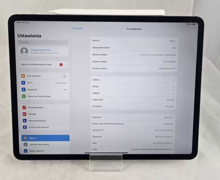 Tablet Ipad PRO 12,9 (2020) WiFi + cellular