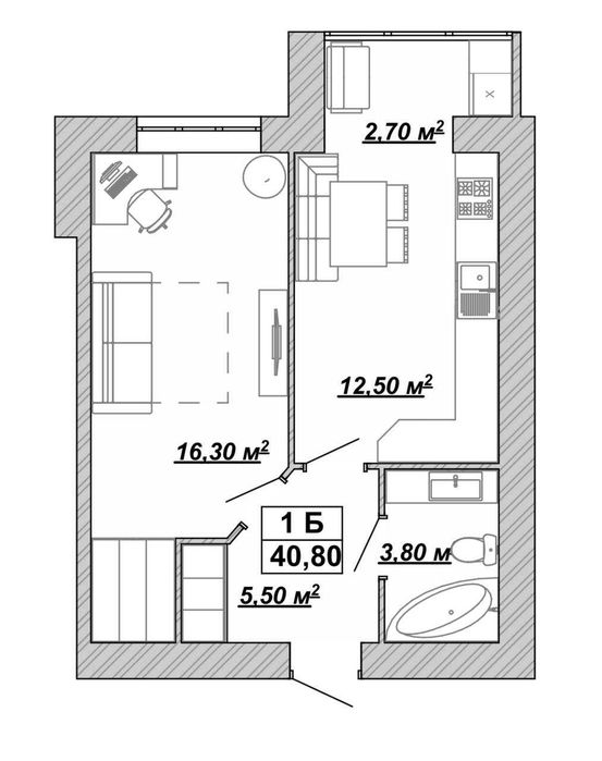 Продається 1 кімнатна кватира. Княгинин