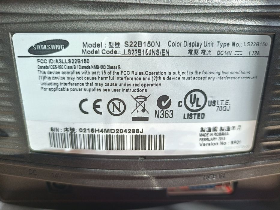 Monitor Samsung cali 21.5