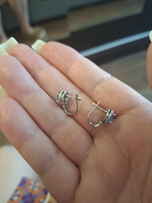 Серьги серебро. Топаз. 925