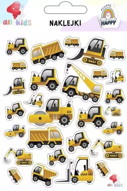 Naklejki dla dzieci Maszyny budowlane. All4Kids