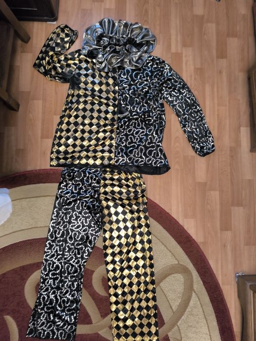 Карнавальний костюм Арлекіно,Шут, Скоморох розмір 52