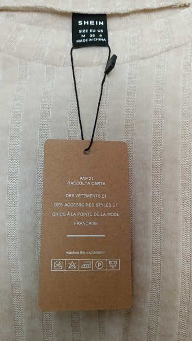 Crop Top canelado bege Shein novo com etiqueta – Tamanho M 38