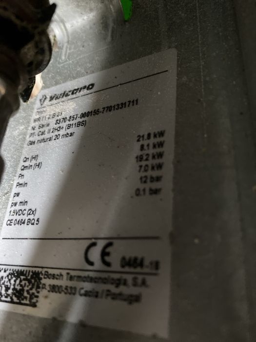 Esquentador vulcano a gas natural