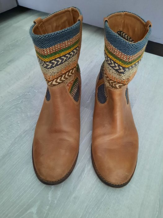 Skórzane damskie botki Pepe Jeans