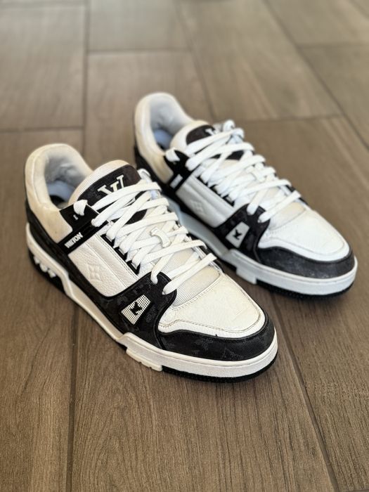 Louis Vuitton Limited Men's US 12 Virgil Abloh Black x White Trainer Sneaker