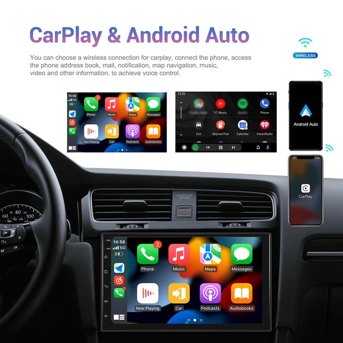 Rádio 2din Android 13 7 polegadas 4/64GB Carplay WiFi GPS BT NOVO