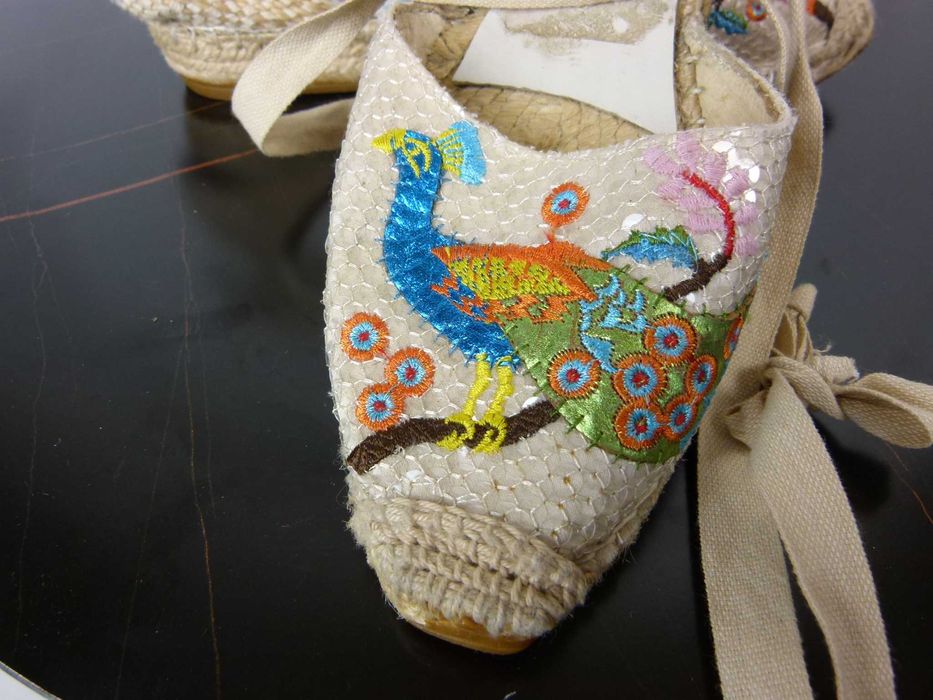 RAS wiązane espadryle tkanina cekiny 36 - 23 cm