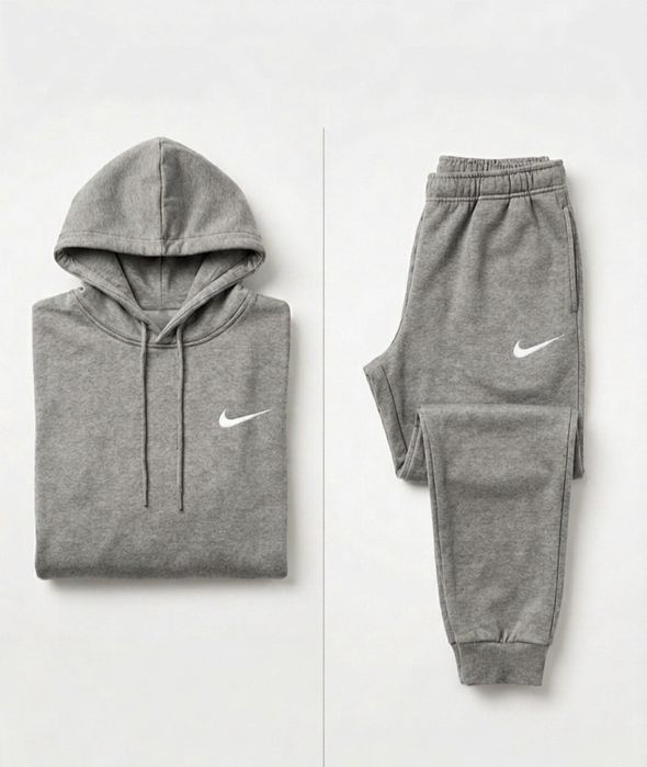 Dres Męski NIKE Szary – Komplet (Hoodie + Joggery) – Jakość Turcja M