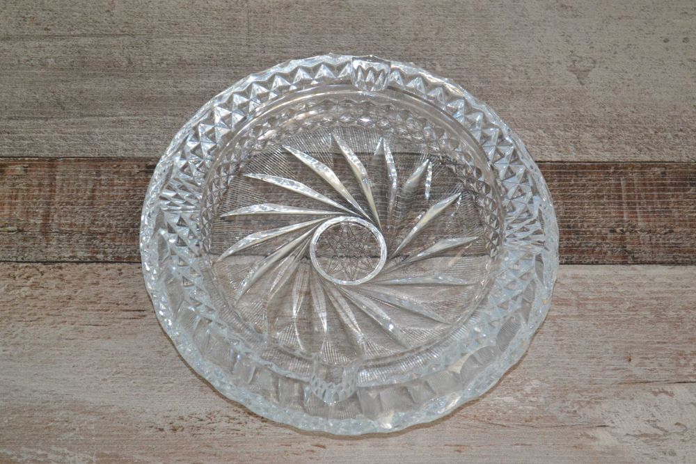 Piękna duża kryształowa popielniczka 1,7kg wagi PRL lata 70-te