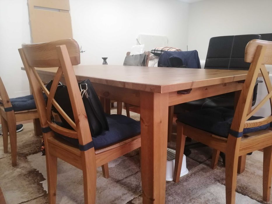 Conjunto de mesa de jantar e 6 cadeiras IKEA