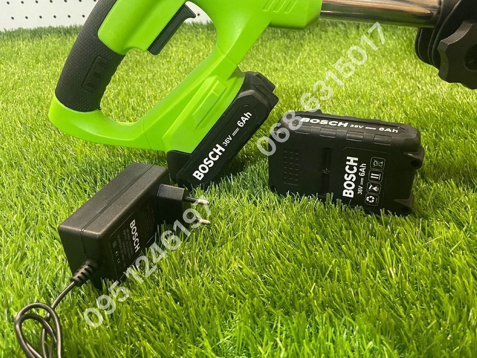 Триммер аккумуляторный BOSCH BUR179BL 6Ah косилка для травы + колеса