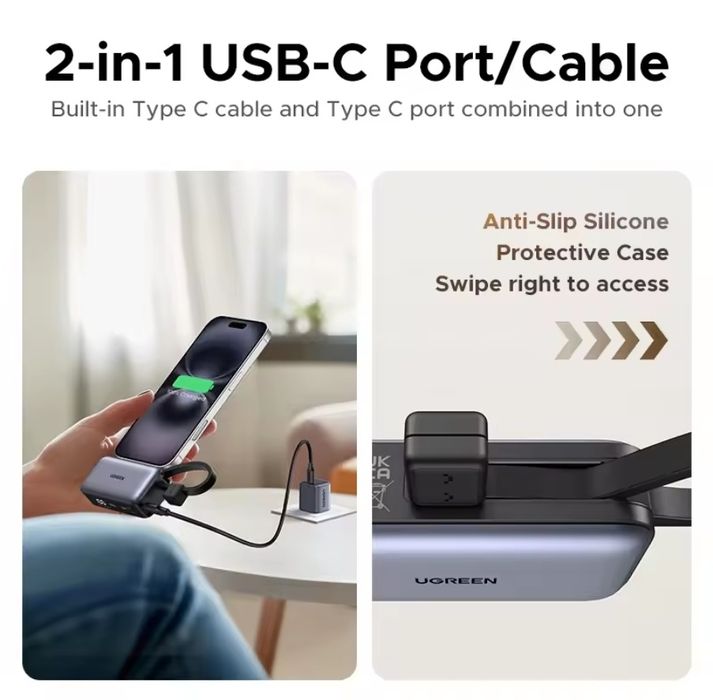 Ugreen Nexode 5000mAh 20W, компактний повербанк