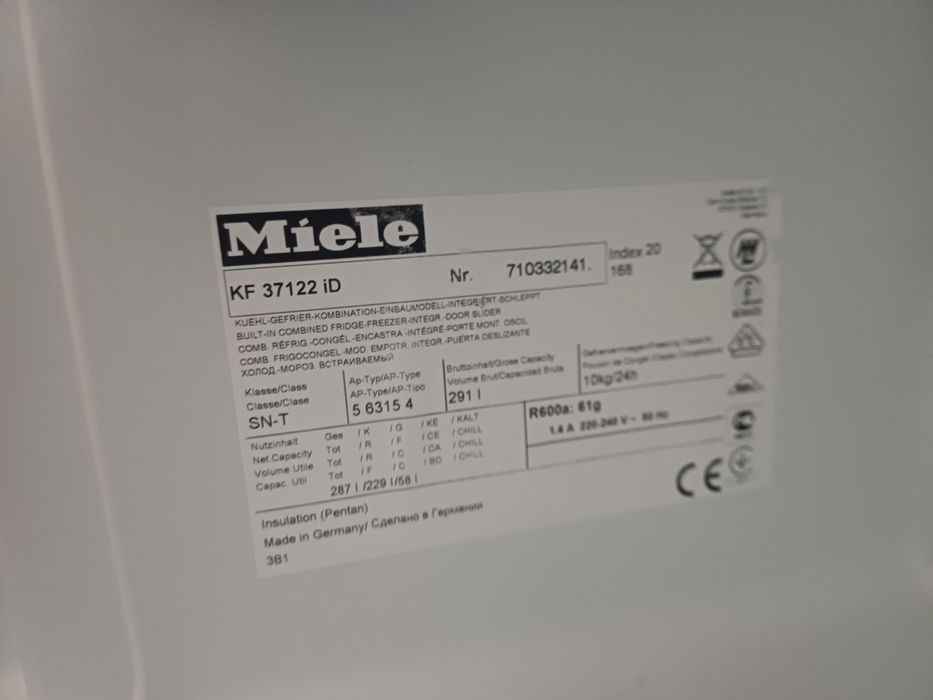 Lodówka do zabudowy Miele A ++