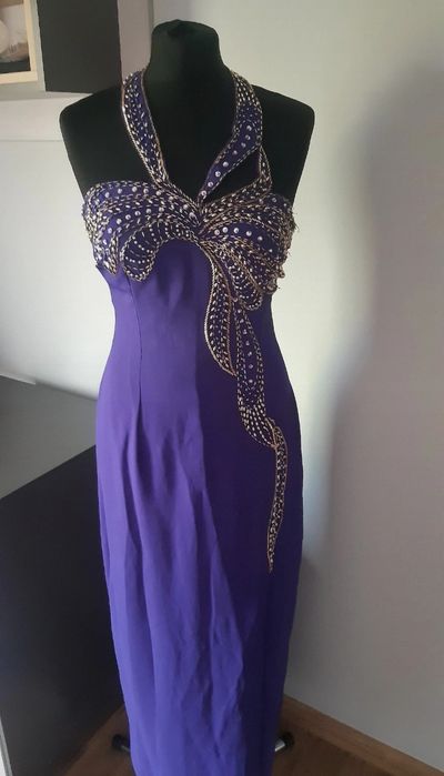 Sukienka długa wieczorowa z rozcięciem, S