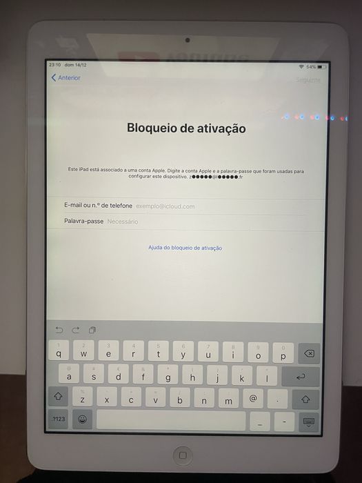 iPad Air 1ª geração (A1474) 9,7” - 32GB - Bloqueado iCloud - Como novo