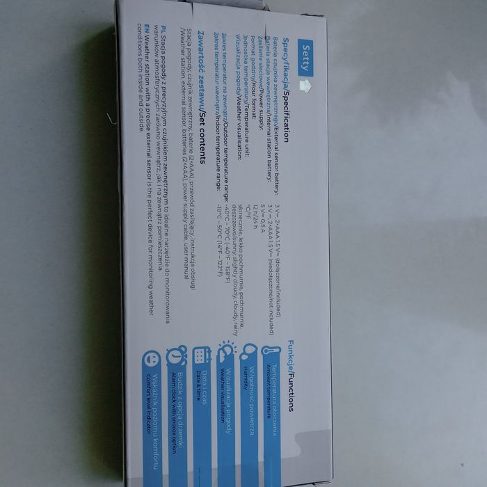 Stacja pogody z czujnikiem zewnętrznym Setty