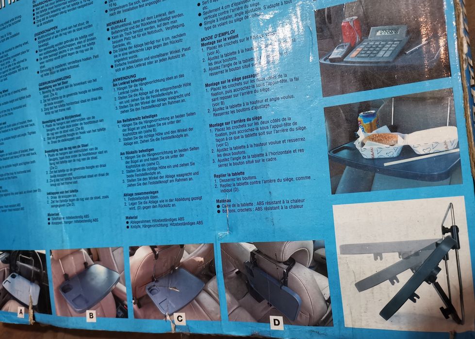 Wielofunkcyjny stolik do samochodu na kierownicę