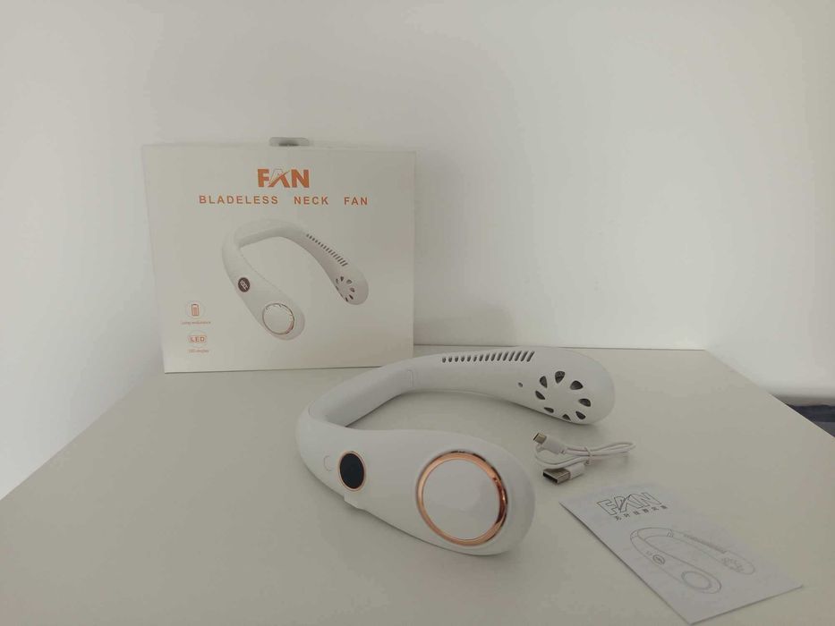 HEEPDD Wentylator Wiatrak Na Szyję Bezprzewodowy Przenośny Biały