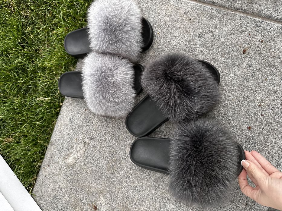 Тапки с мехом , тапулі з натуральним хутром