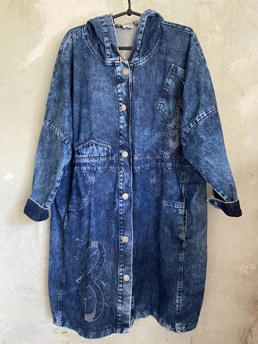 Джинсовое пальто р-р 54