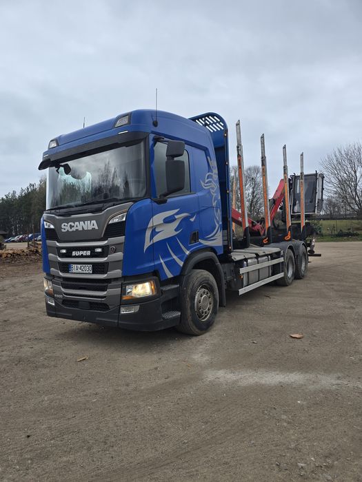 Scania R500 do drewna drzewa lasu dźwig  epsilon
