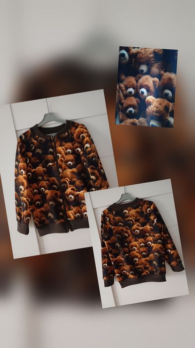 Nowa bluza bomberka zapinana na zamek Misie rozmiar 134 unisex