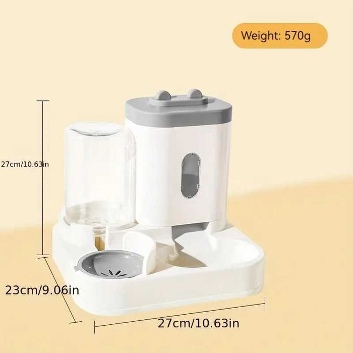 Dispensador comida e agua para gato e cão integrado 2 em 1 NOVO