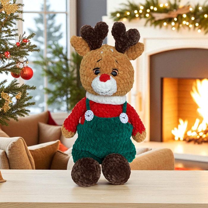 Мяка іграшка Різдвяний олень 40 см подарунок на Новий рік