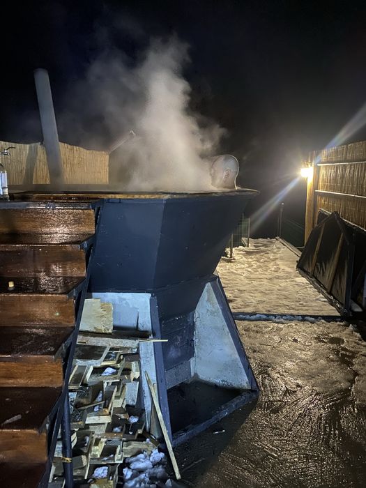 Чан на дровах отдых  и рыбалка дом на воде