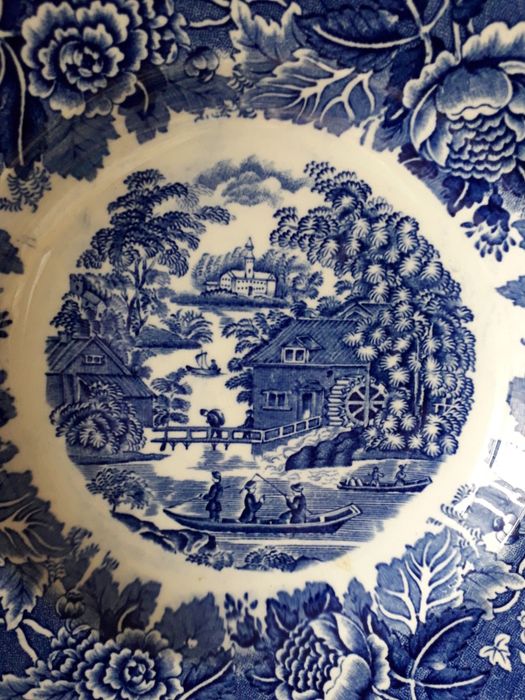 Talerze Arabia Finlandia retro vintage x2 niebieski