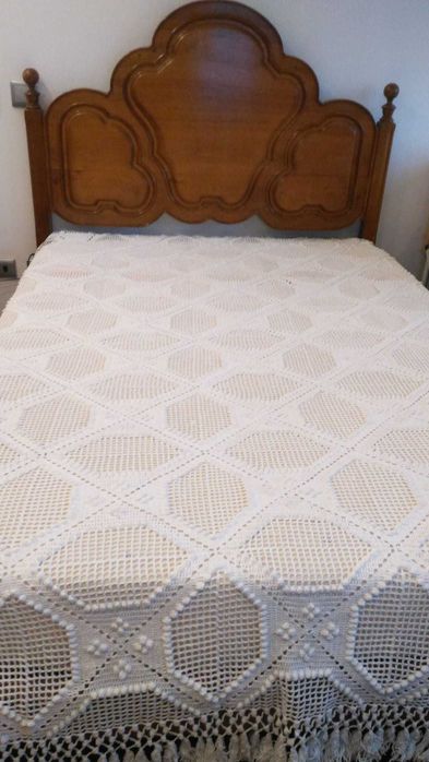 Colcha Branca em crochet