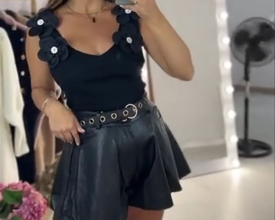 Body z kwiatami Premium cyrkonie