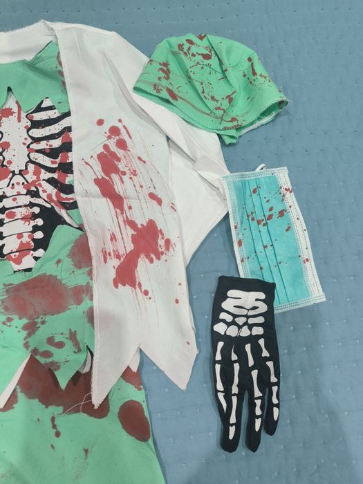 Disfarce Médico Zombie Esqueleto Halloween/Carnaval/Festas Temáticas